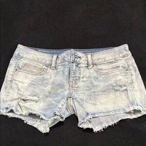 American Eagle Outfitters Light Blue Midi Jean Shorts